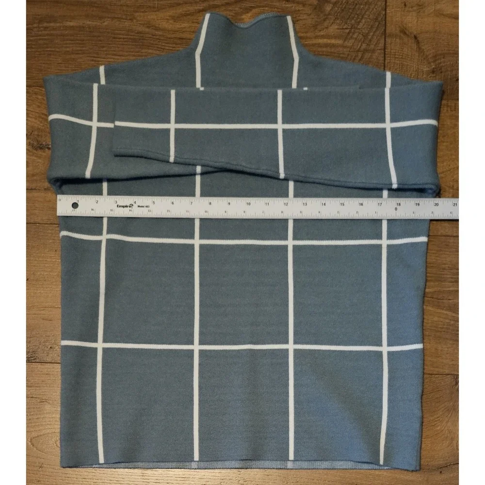 Cynthia Rowley Sweater Women's Medium‎ Windowpane Plaid Mock Neck